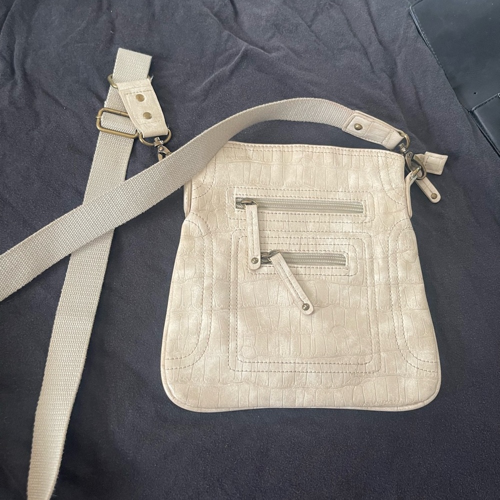 Poppie Jones Cream Crossbody Bag with Adjustable Strap Summer Bag